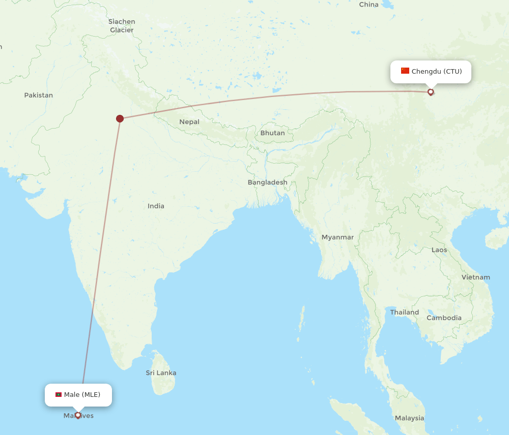 CTU-MLE flight routes