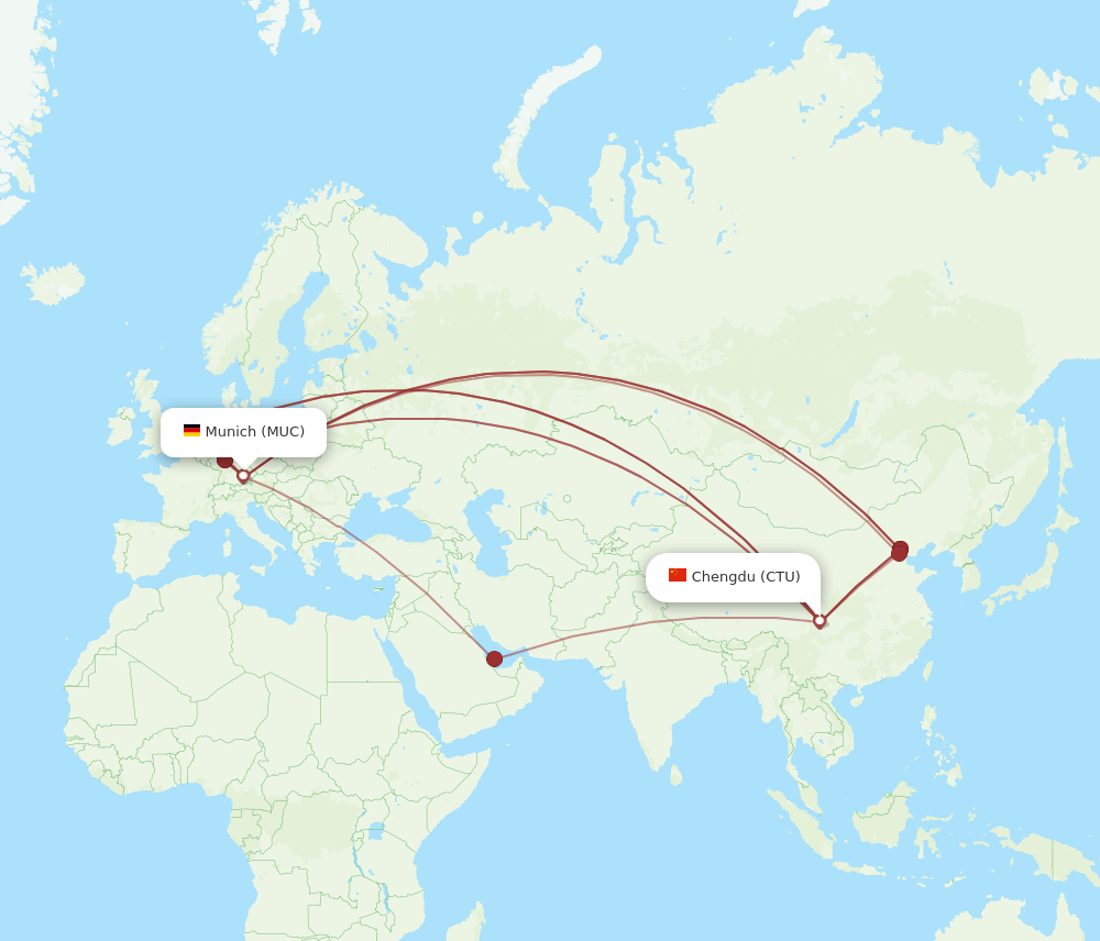 CTU-MUC flight routes
