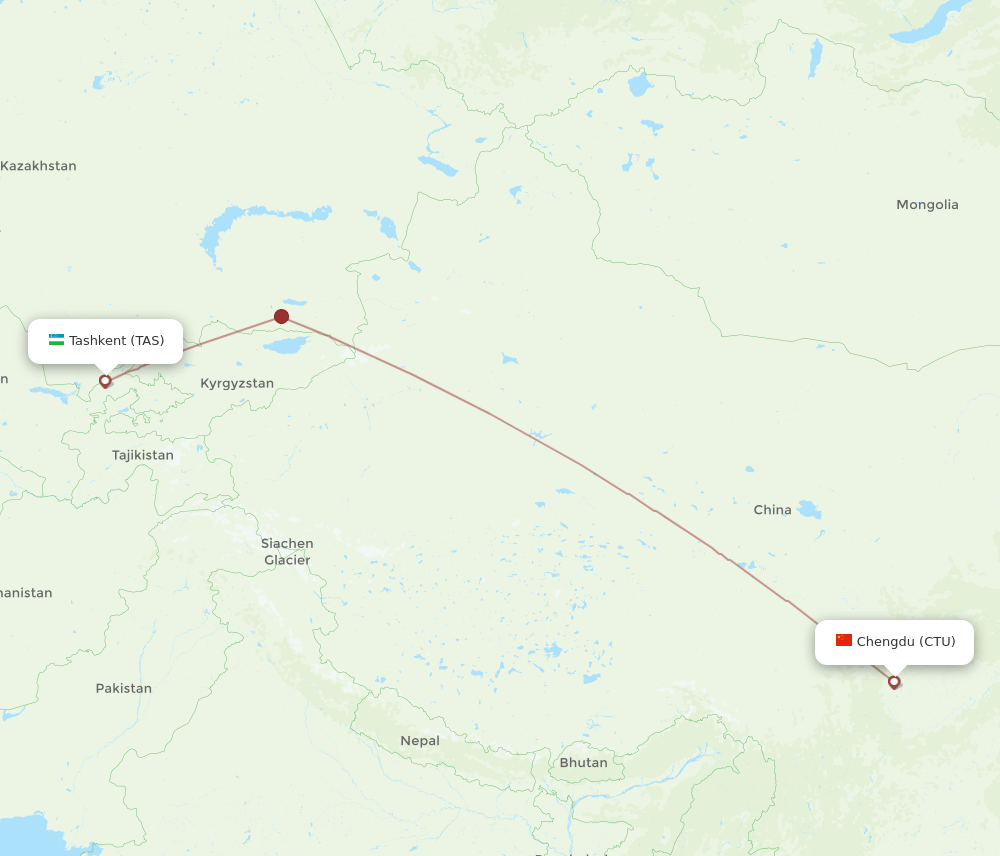 CTU-TAS flight routes