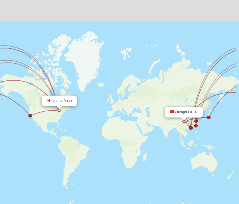 CTU-YYZ flight routes