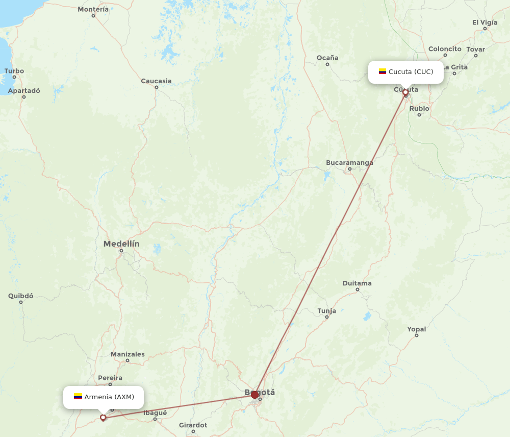 CUC-AXM flight routes