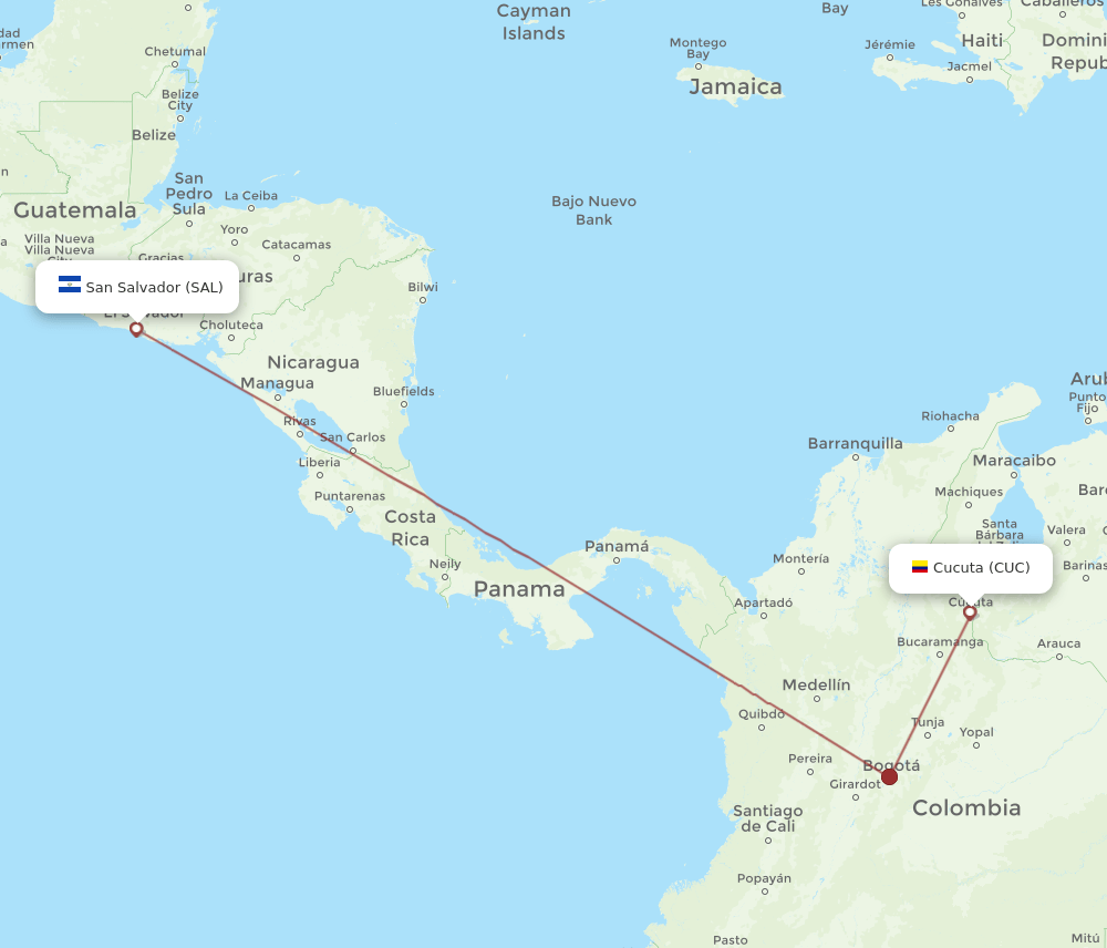 CUC-SAL flight routes