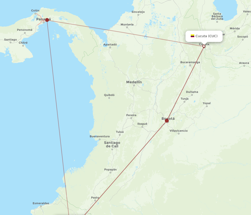 CUC-UIO flight routes
