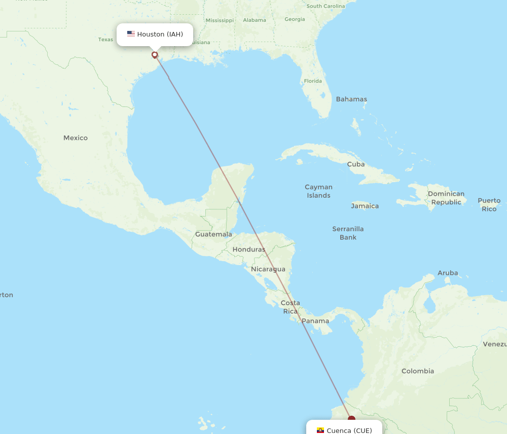 CUE-IAH flight routes