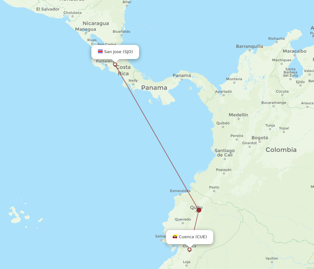 CUE-SJO flight routes
