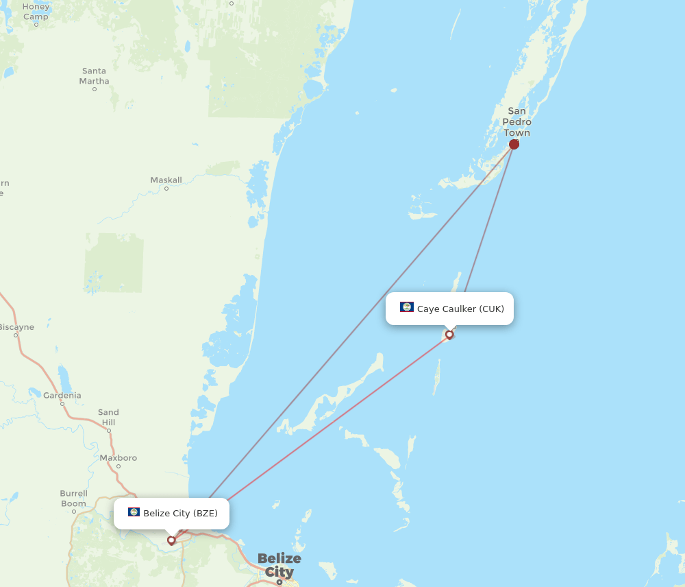 CUK-BZE flight routes
