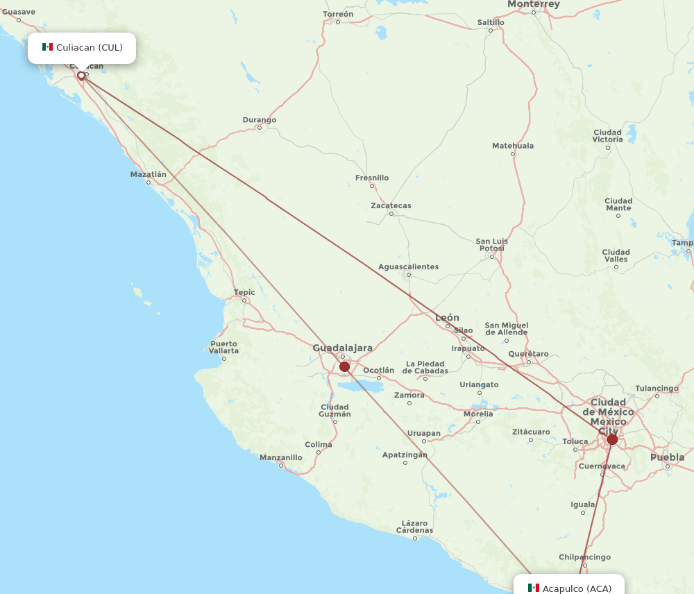 CUL-ACA flight routes