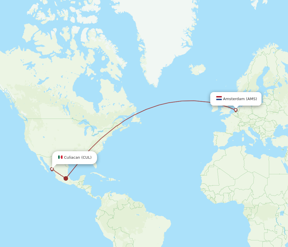 CUL-AMS flight routes