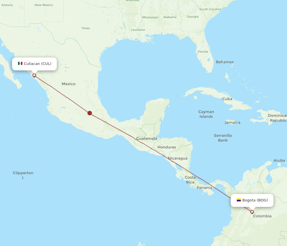 CUL-BOG flight routes