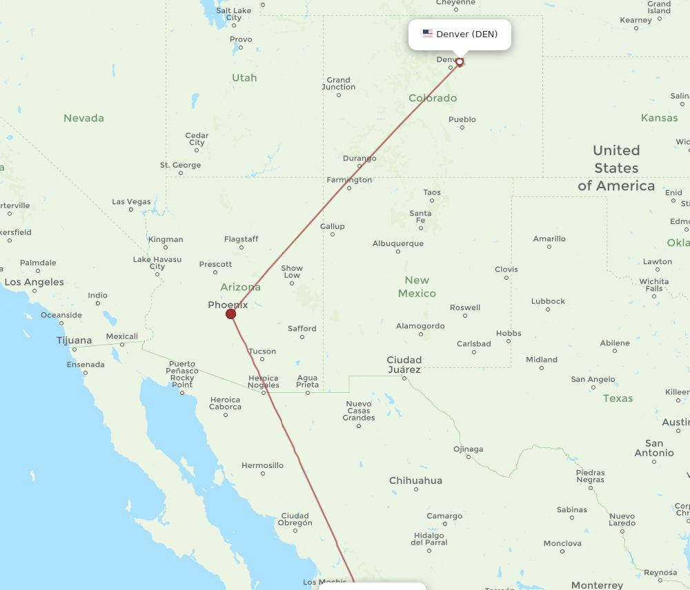 CUL-DEN flight routes