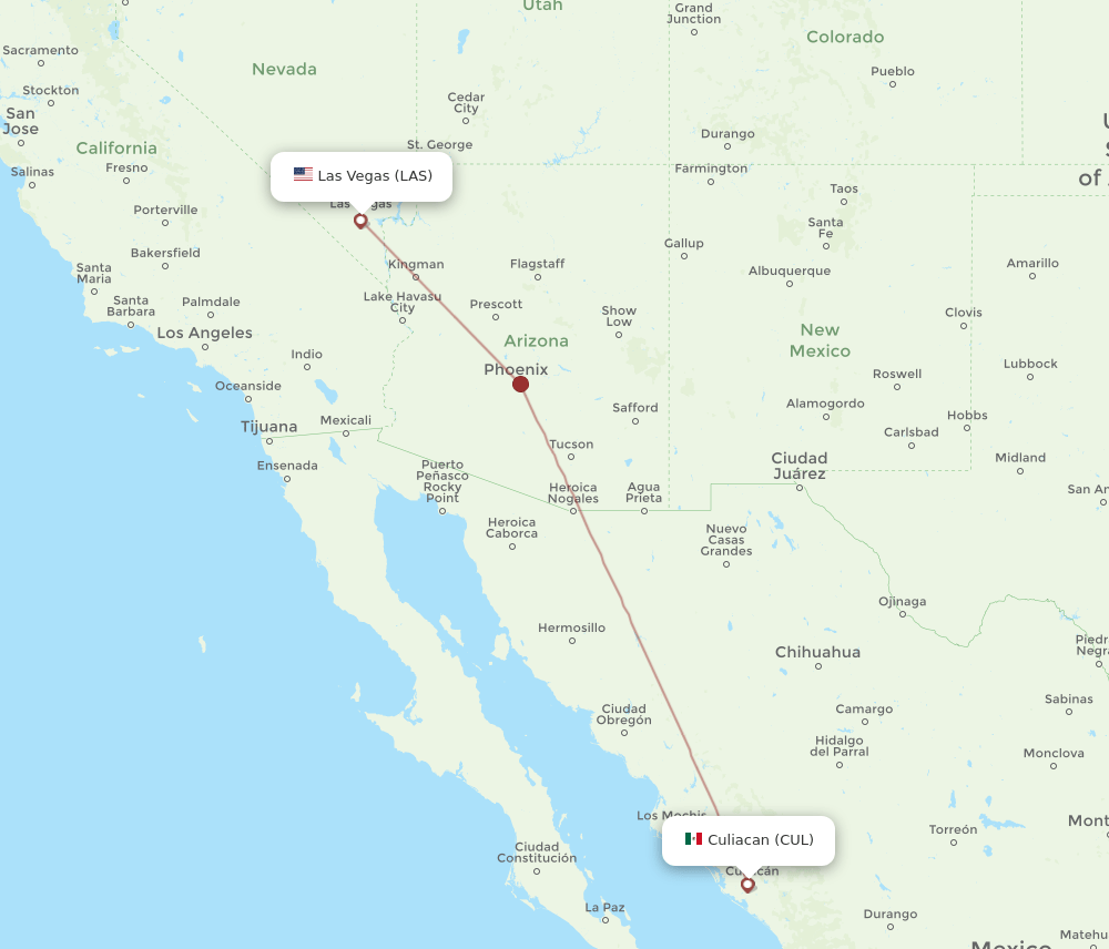 CUL-LAS flight routes