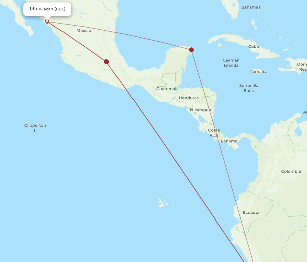 CUL to LIM flights and routes map