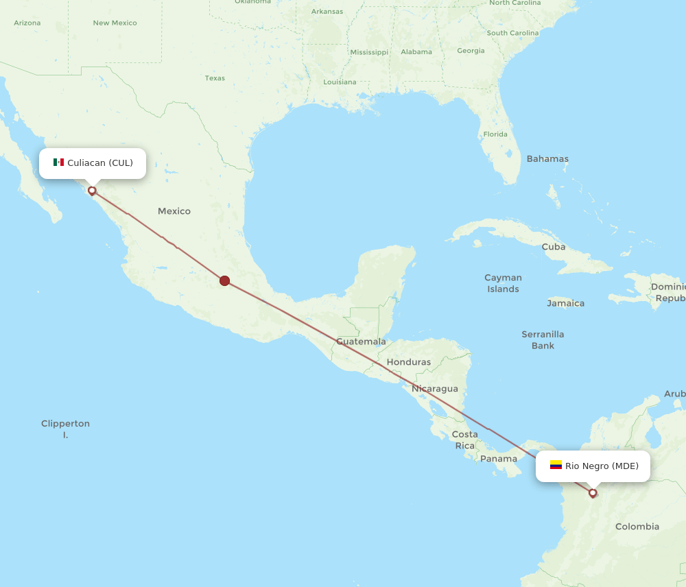 CUL to MDE flights and routes map