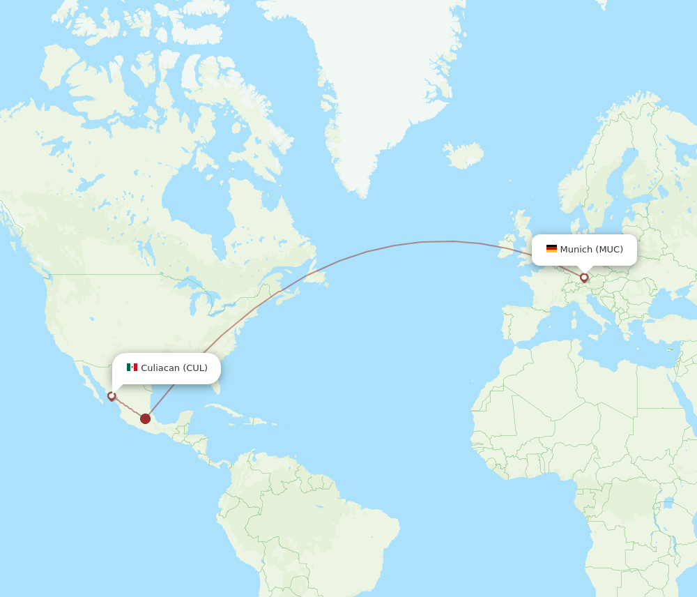 CUL-MUC flight routes