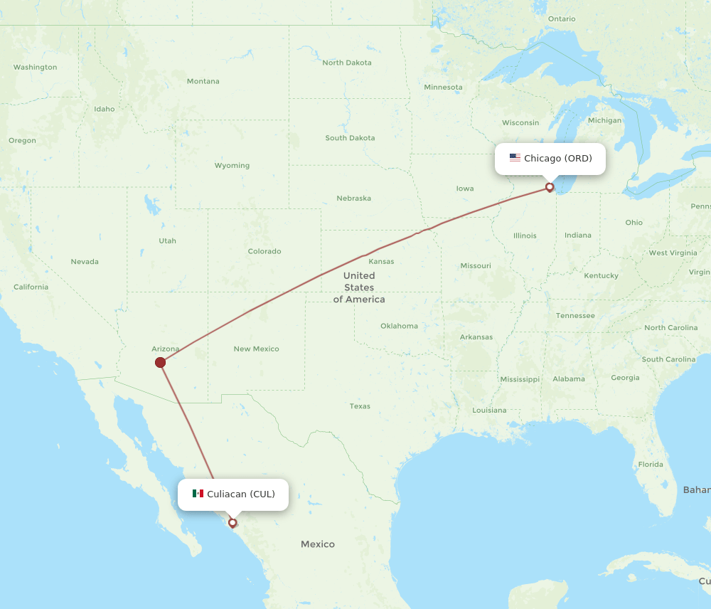 CUL-ORD flight routes