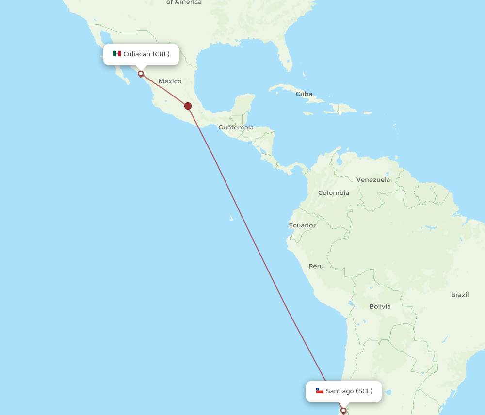 CUL to SCL flights and routes map