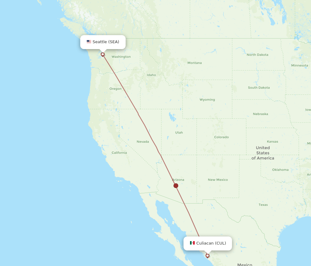 CUL to SEA flights and routes map