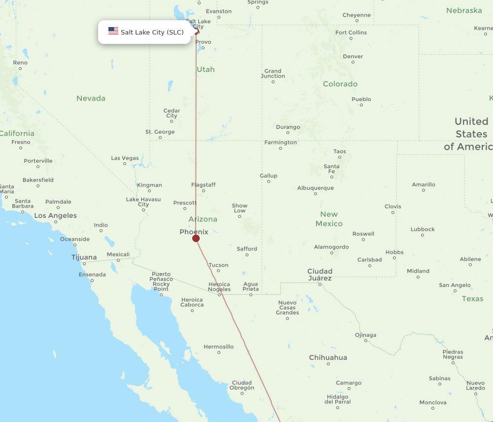 CUL to SLC flights and routes map