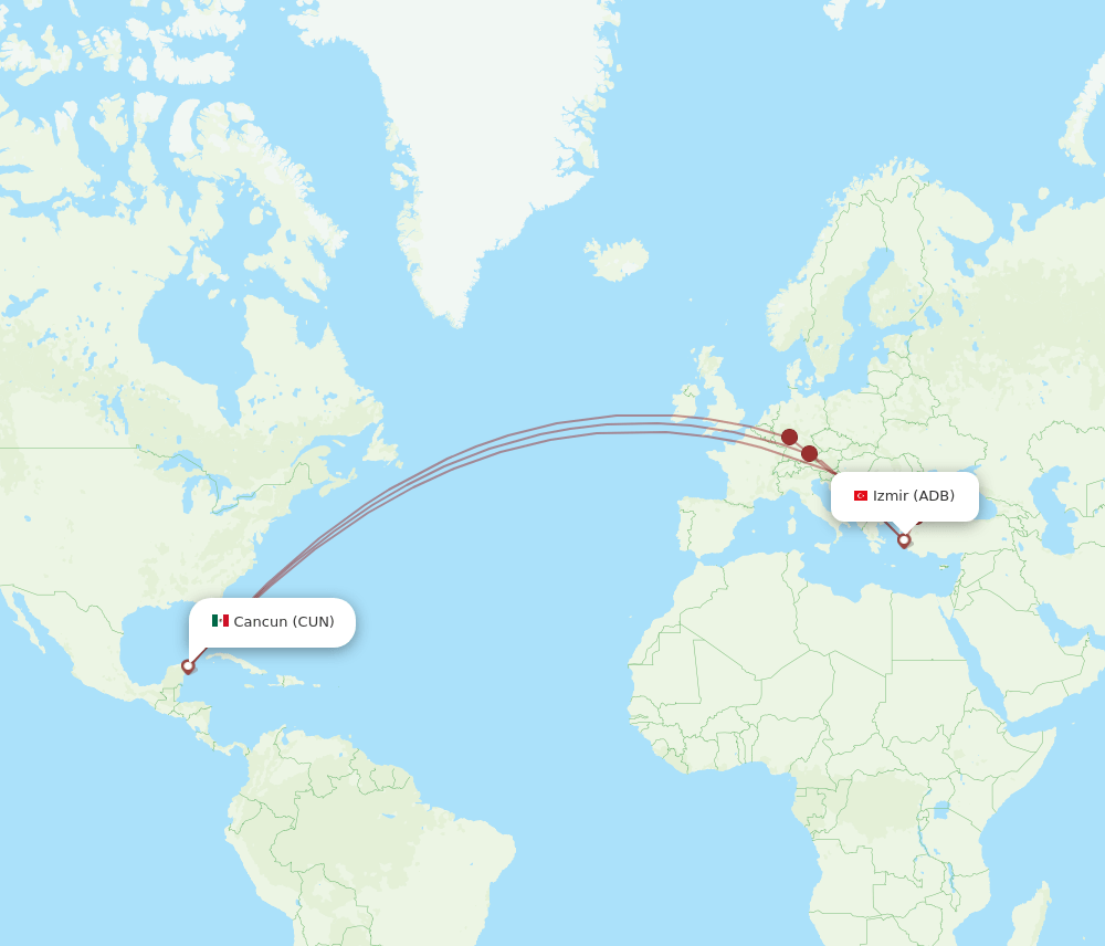 CUN-ADB flight routes