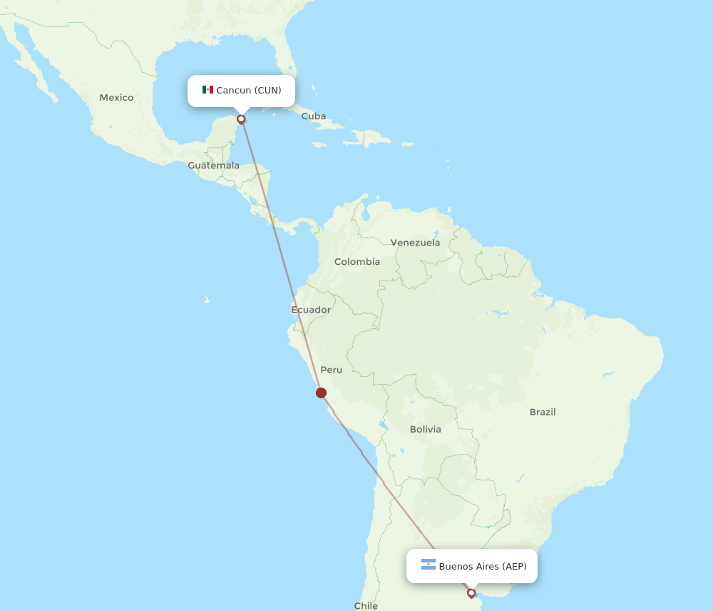 CUN-AEP flight routes