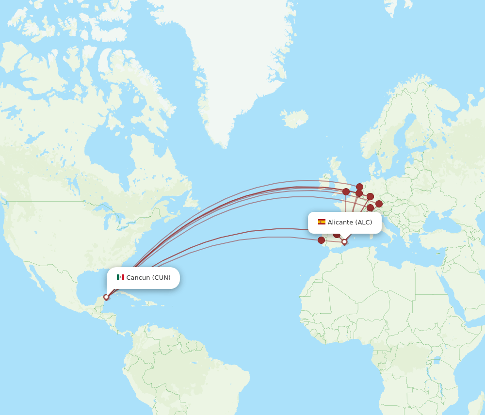 CUN-ALC flight routes