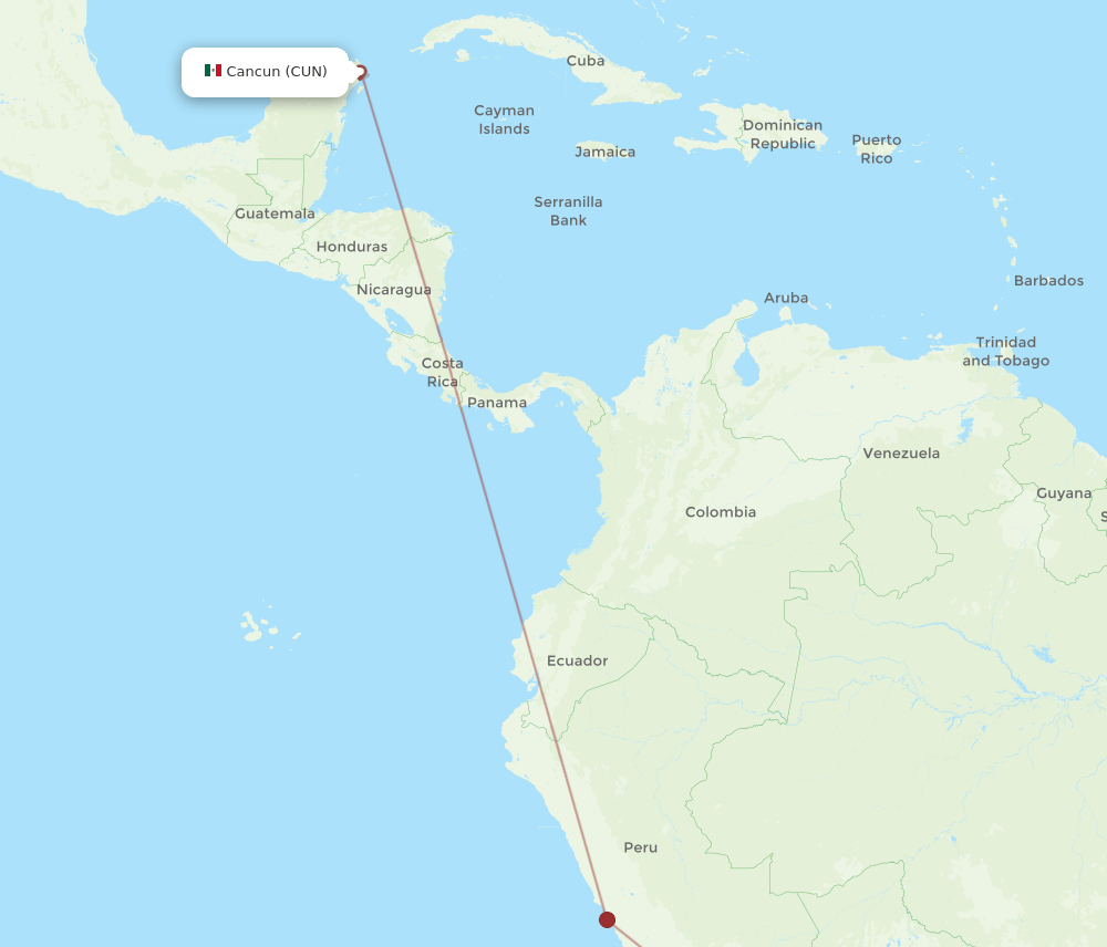 CUN-AQP flight routes