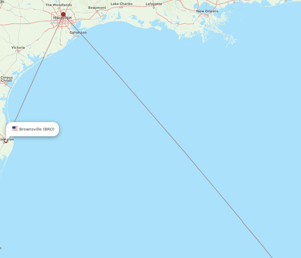 CUN-BRO flight routes