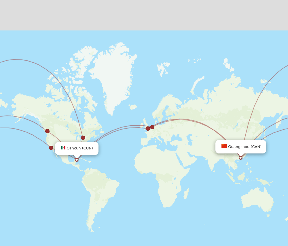 CUN-CAN flight routes