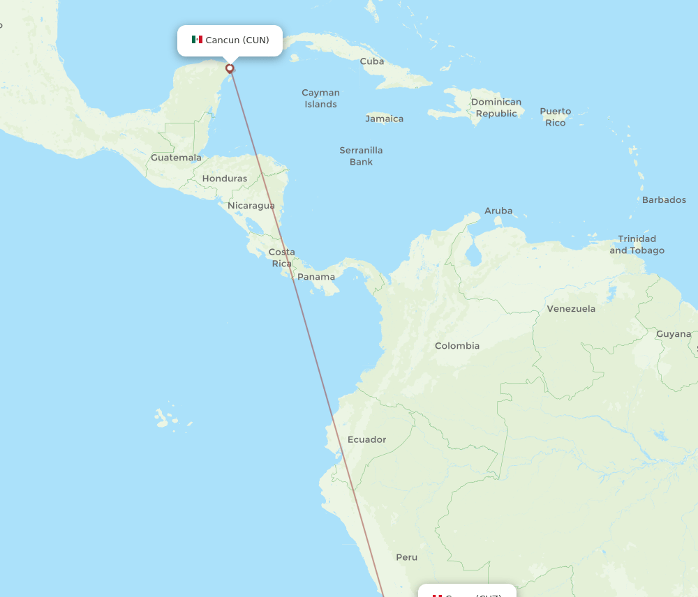 CUN-CUZ flight routes