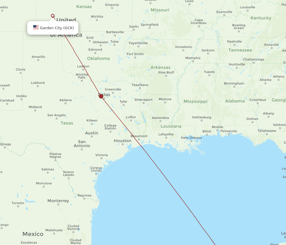 CUN to GCK flights and routes map