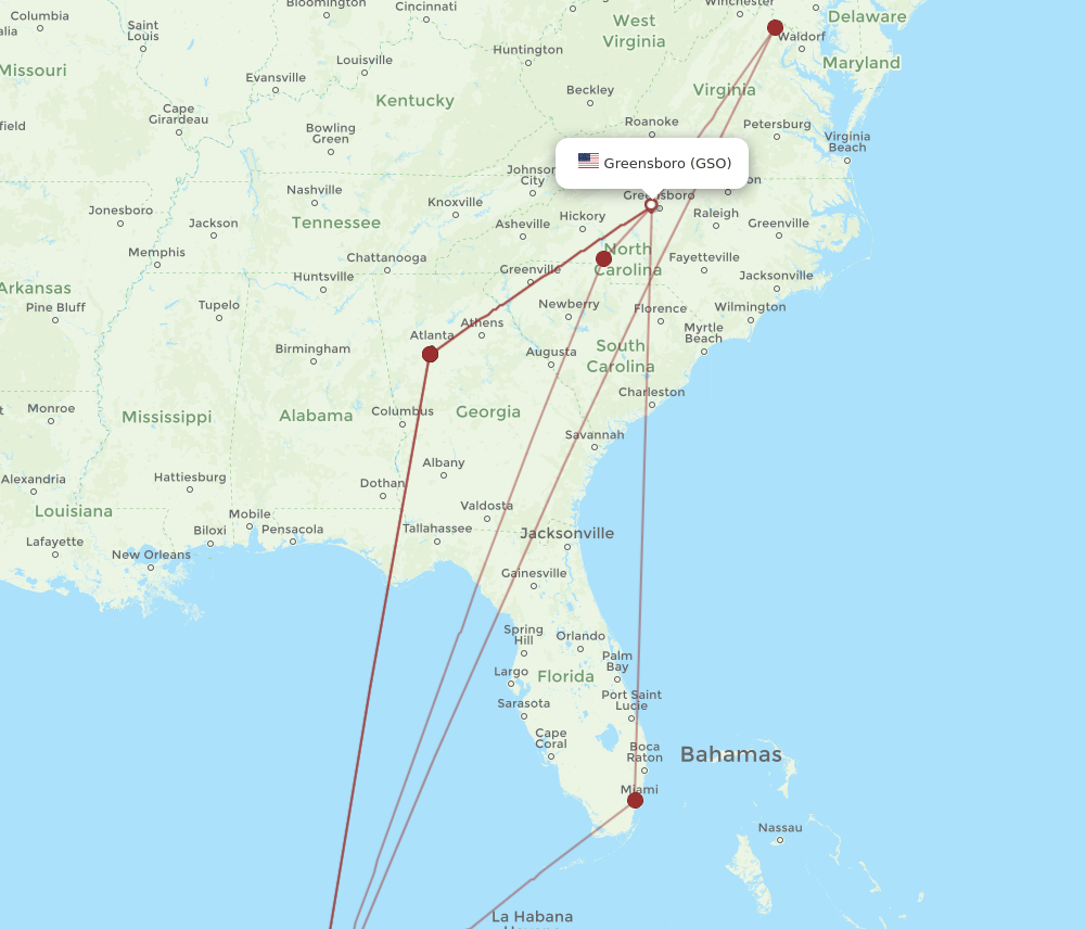 CUN-GSO flight routes