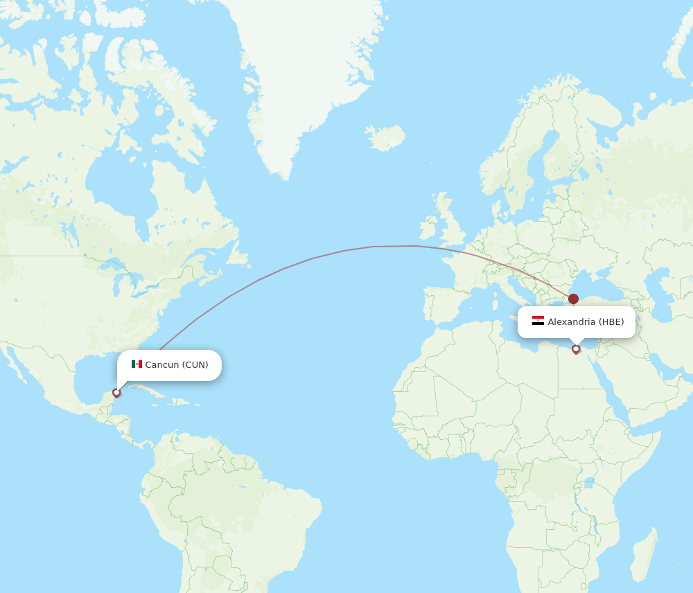 CUN-HBE flight routes