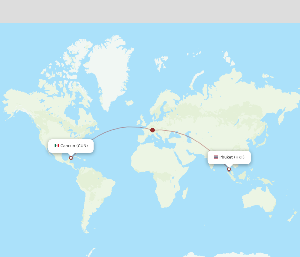 CUN-HKT flight routes