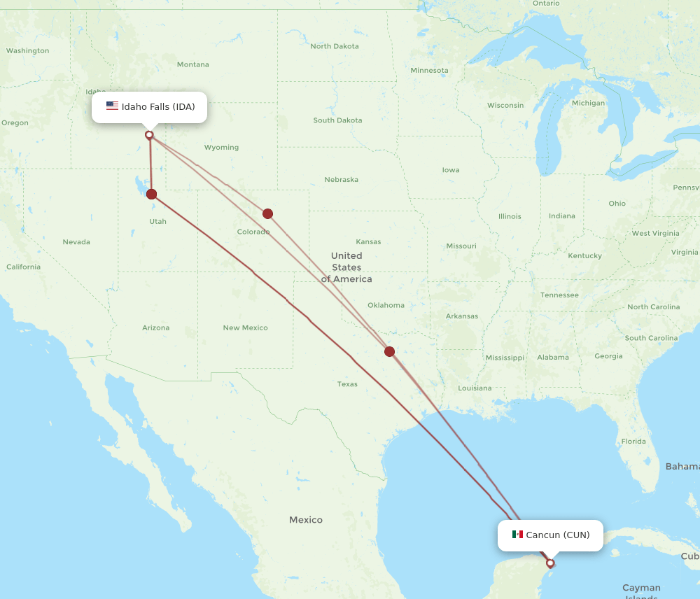 CUN-IDA flight routes