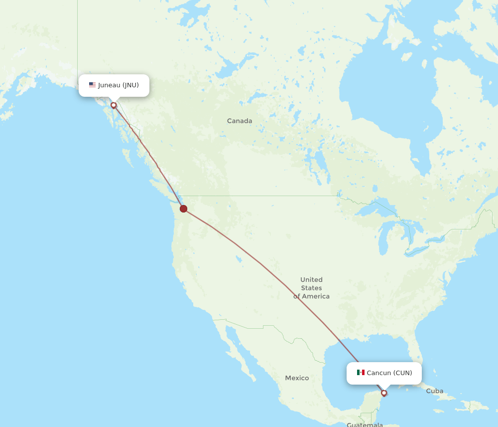 CUN-JNU flight routes
