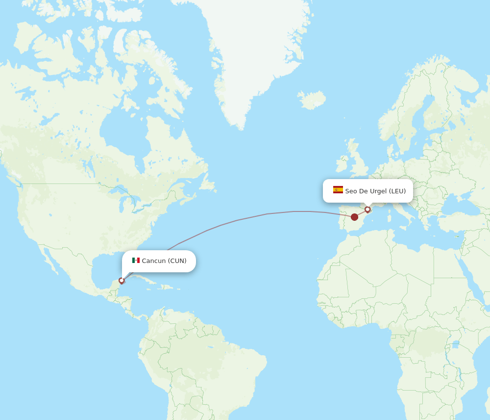 CUN-LEU flight routes