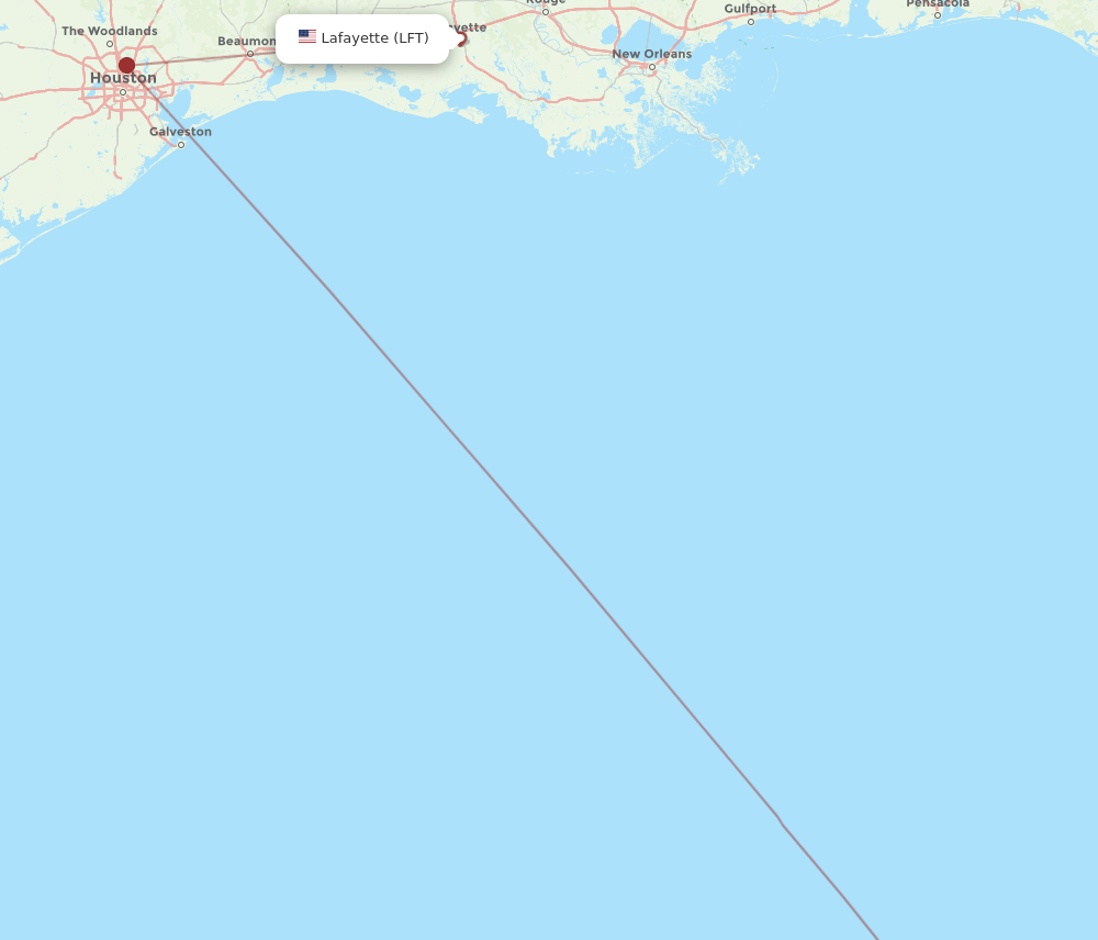 CUN-LFT flight routes