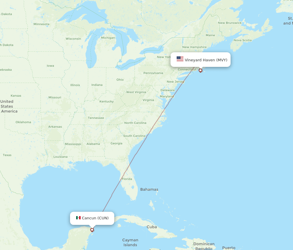 CUN-MVY flight routes