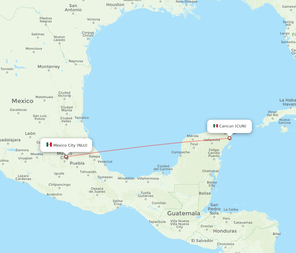 CUN-NLU flight routes