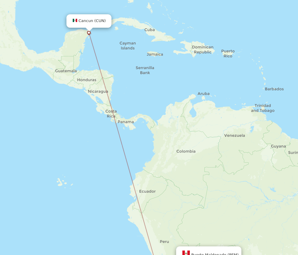 CUN-PEM flight routes