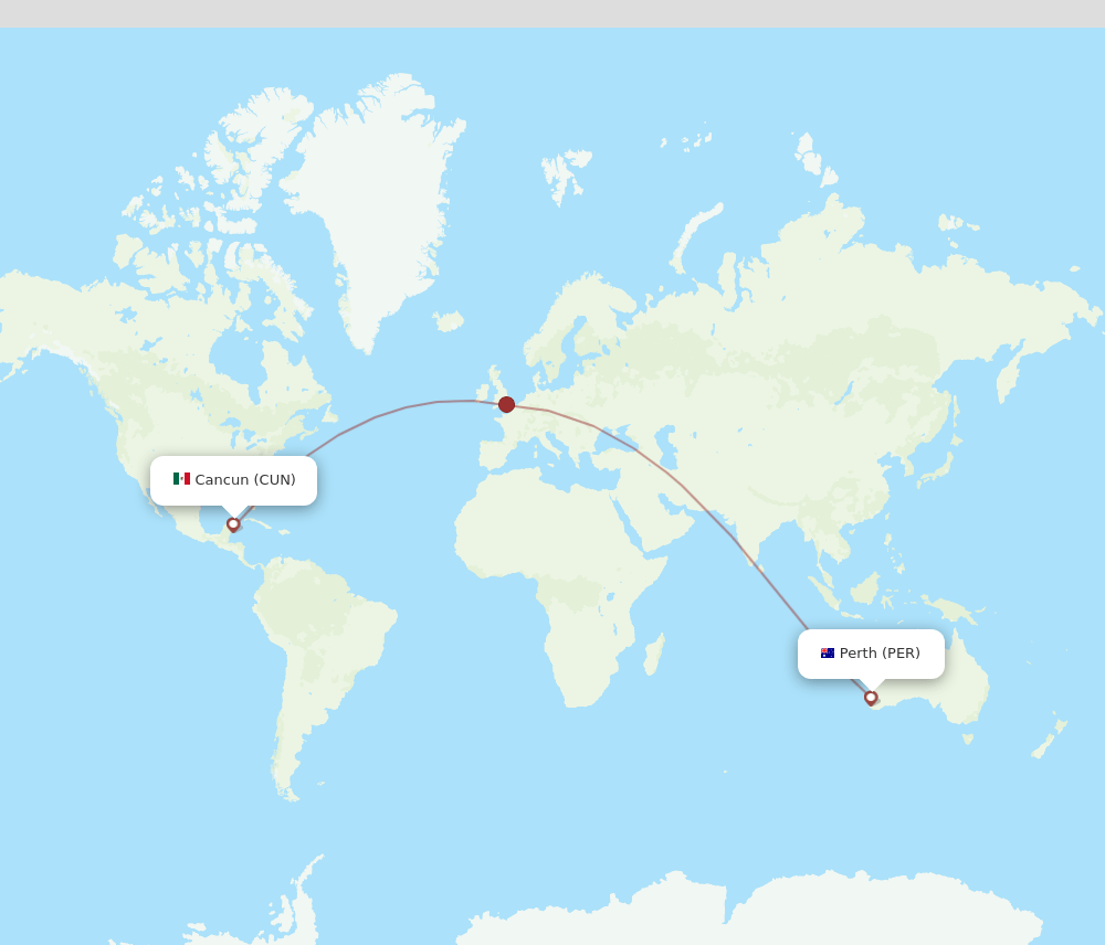 CUN-PER flight routes