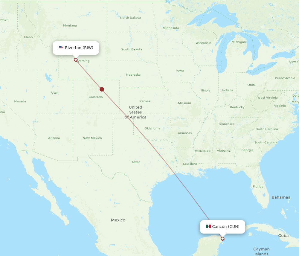 CUN-RIW flight routes