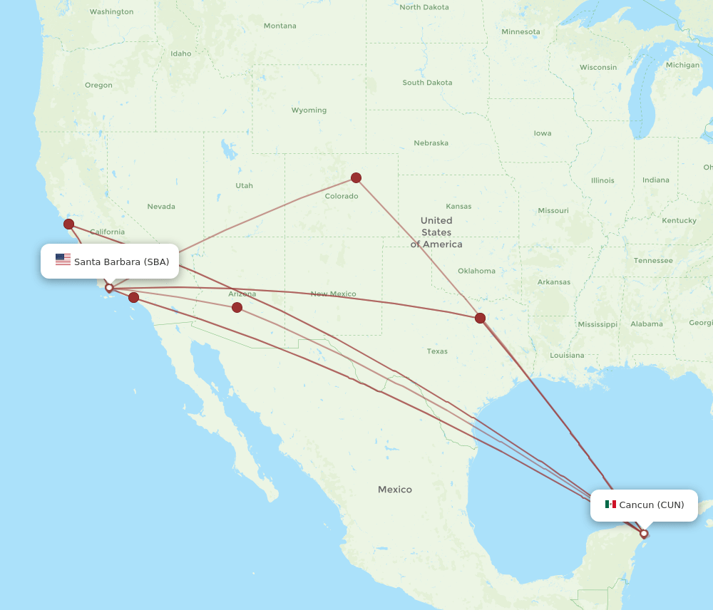 CUN-SBA flight routes
