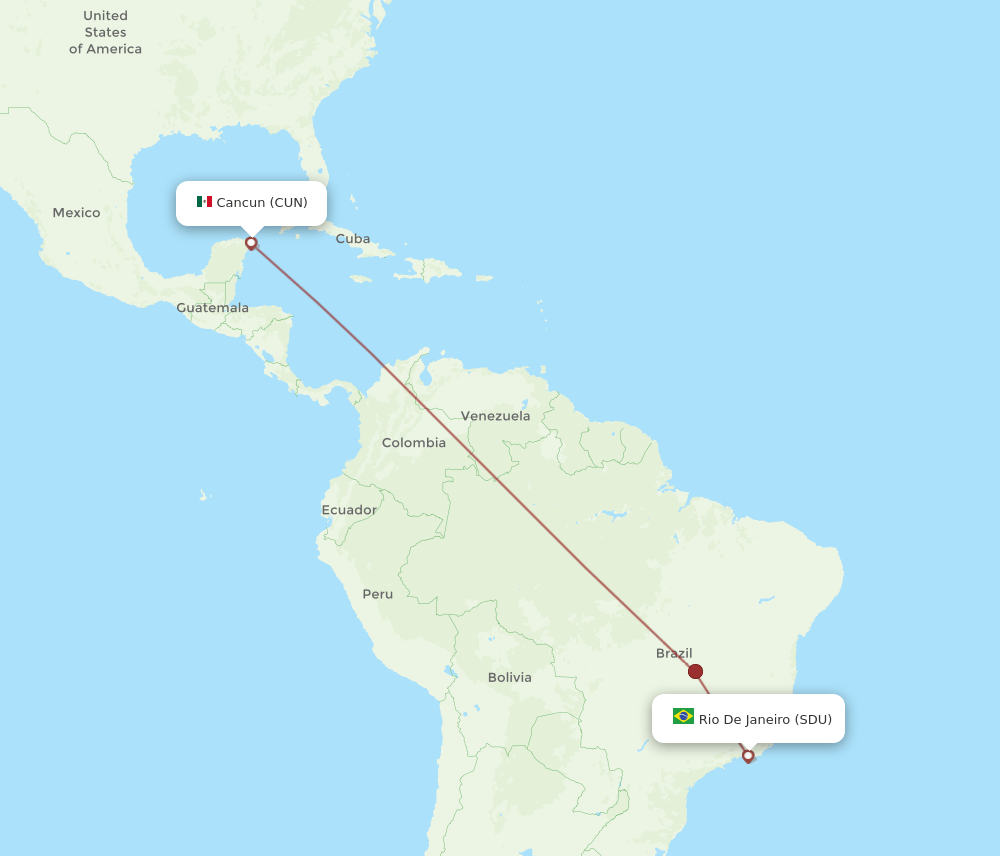 CUN-SDU flight routes