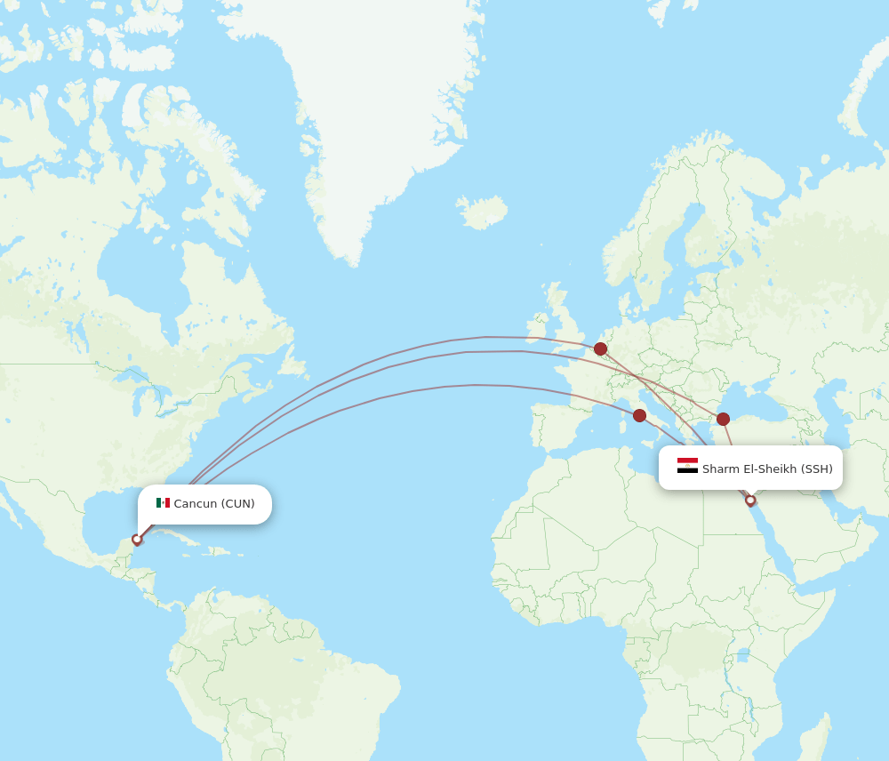 CUN-SSH flight routes
