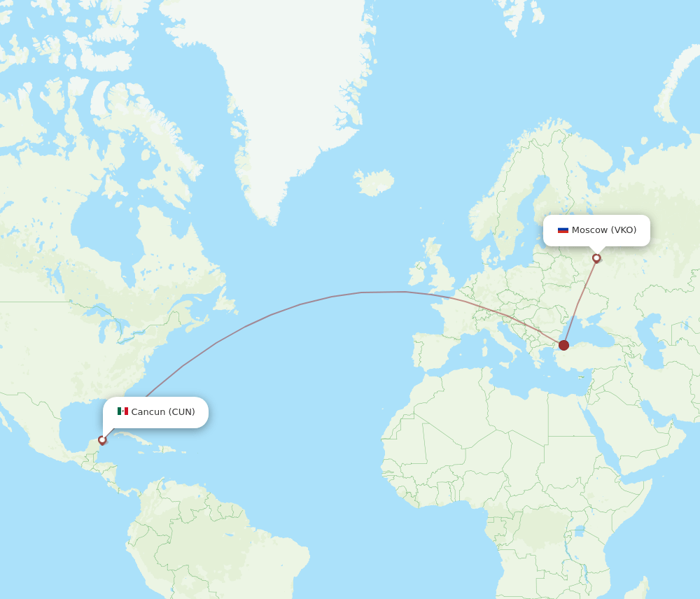 CUN-VKO flight routes