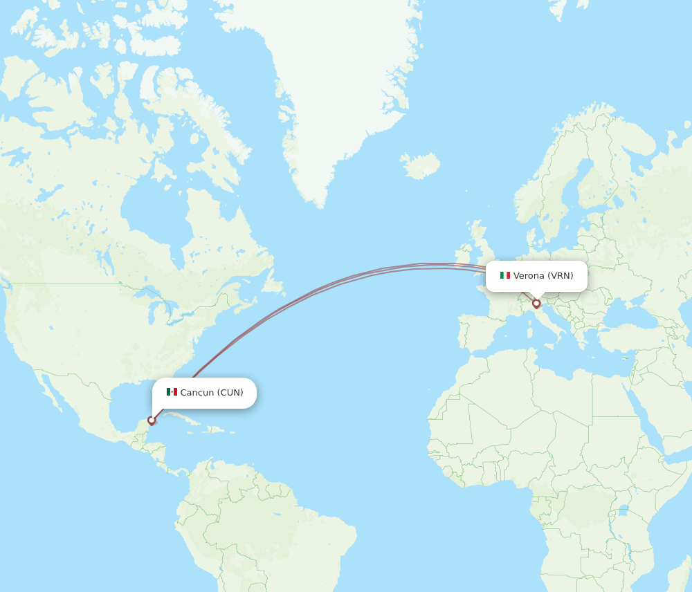 CUN-VRN flight routes