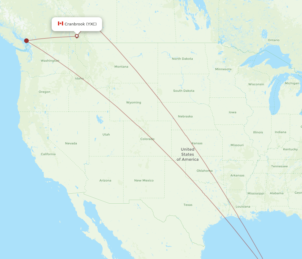 CUN-YXC flight routes