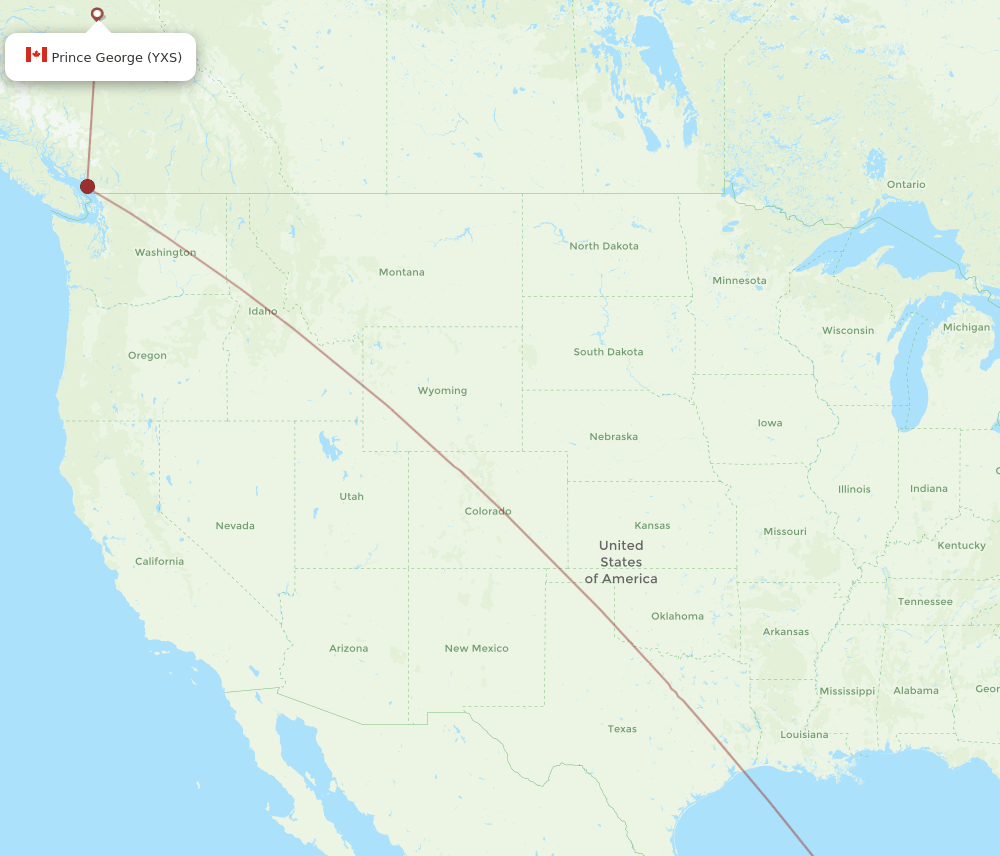 CUN-YXS flight routes