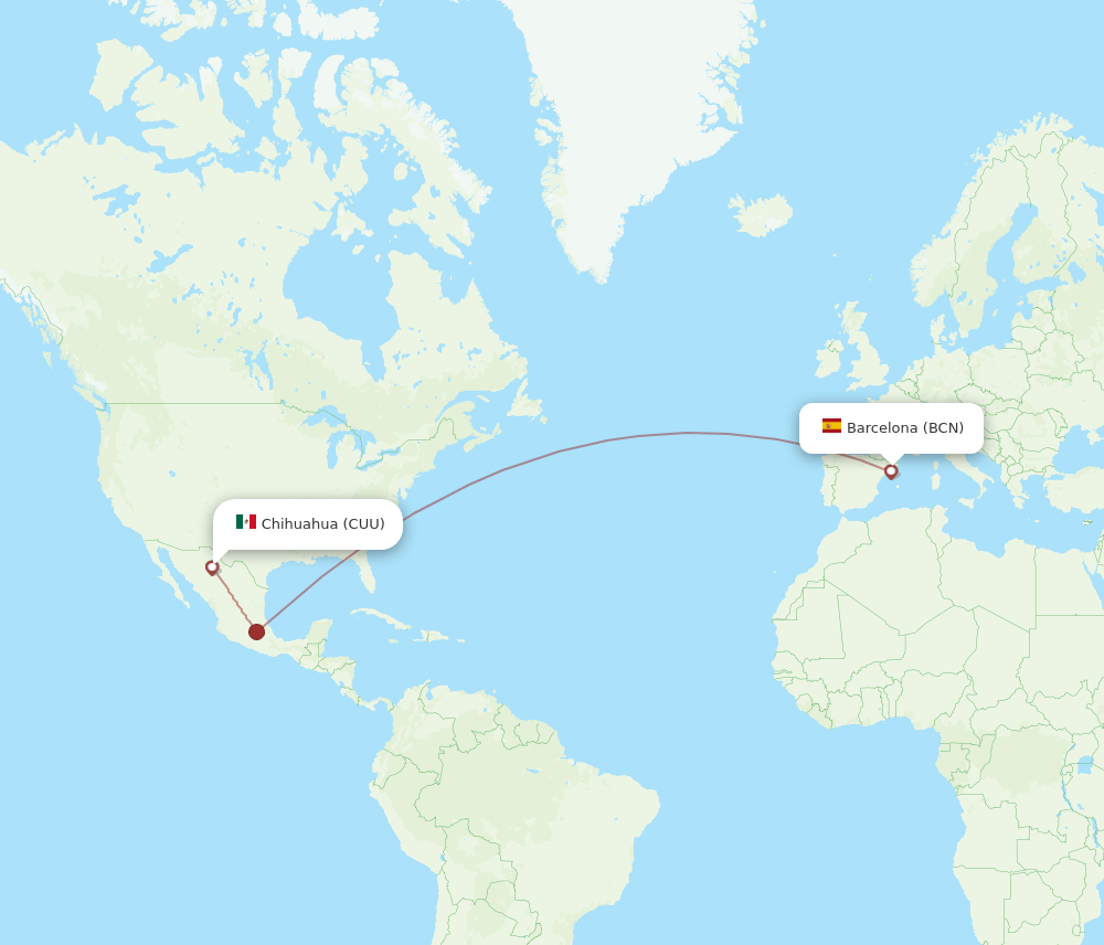 CUU-BCN flight routes